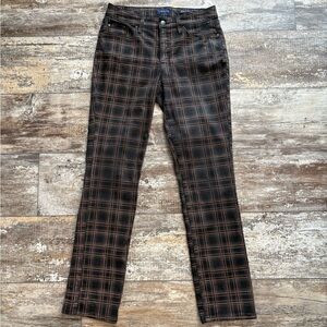Charter Club Poetcore Lexington Straight Plaid Pants Black Brown White Size 6